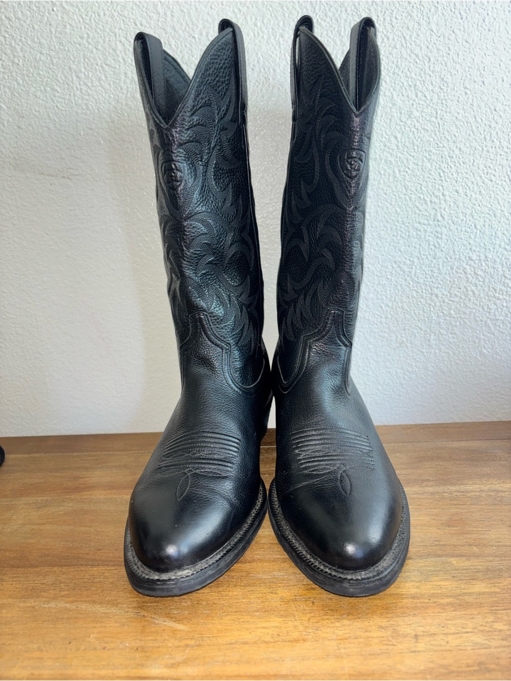 Ariat Black Western Cowboy Boots with Embroidered Shaft